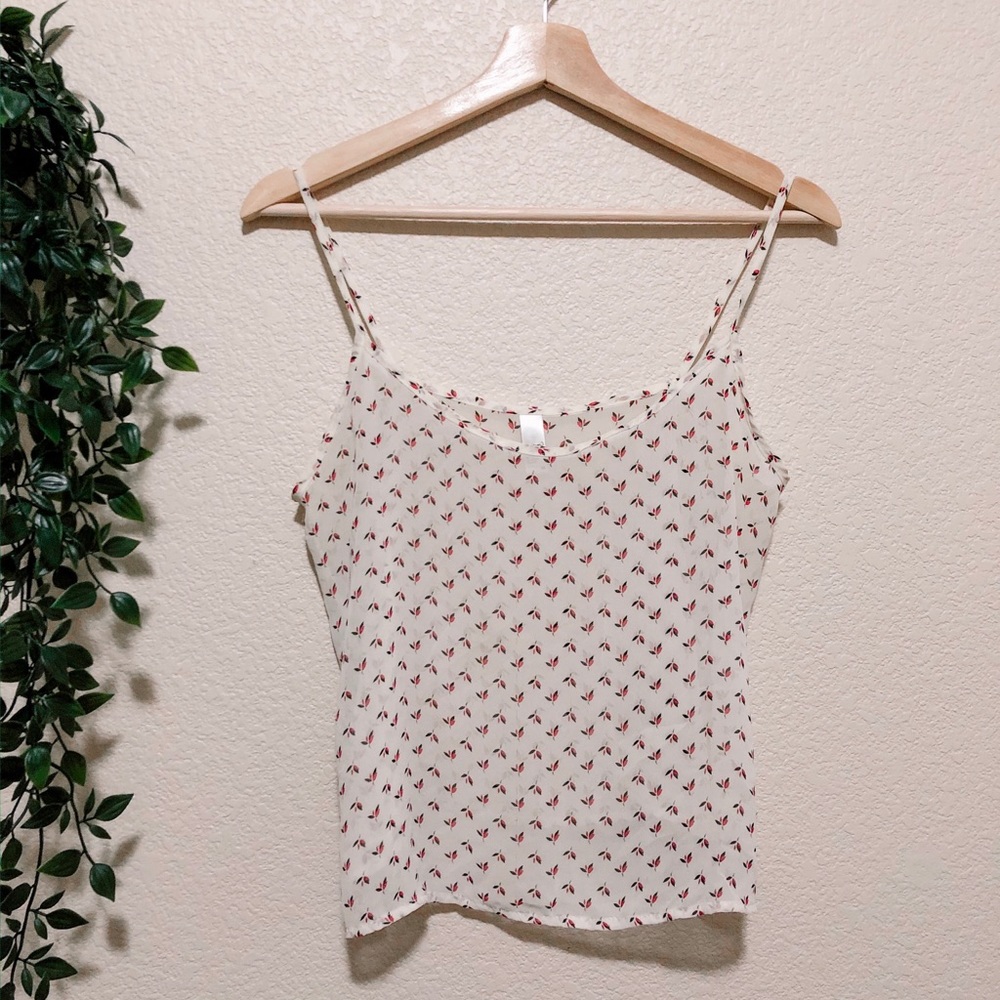 patterned chiffon tank top